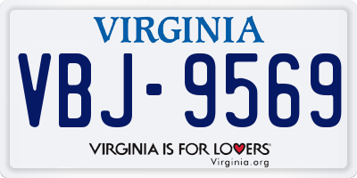 VA license plate VBJ9569