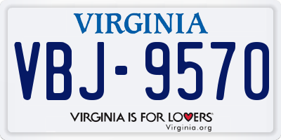 VA license plate VBJ9570