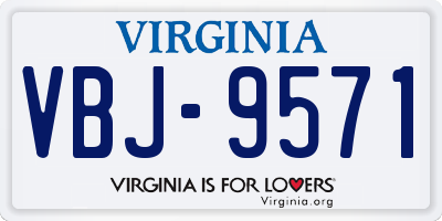 VA license plate VBJ9571