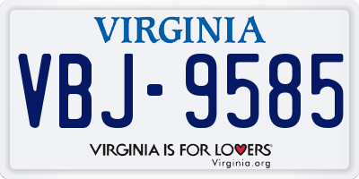VA license plate VBJ9585