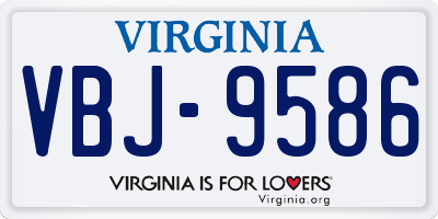 VA license plate VBJ9586