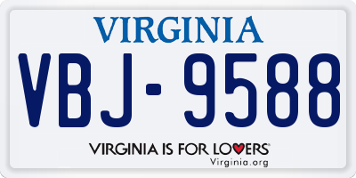 VA license plate VBJ9588