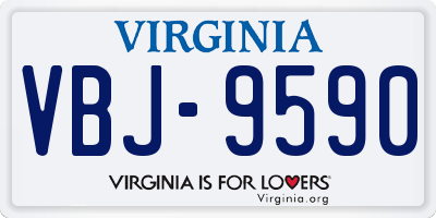 VA license plate VBJ9590
