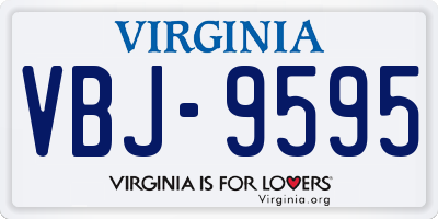 VA license plate VBJ9595