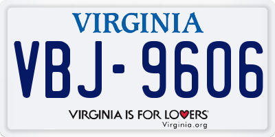 VA license plate VBJ9606
