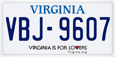 VA license plate VBJ9607
