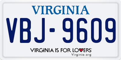 VA license plate VBJ9609
