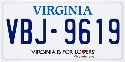 VA license plate VBJ9619