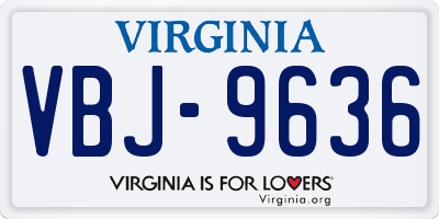 VA license plate VBJ9636