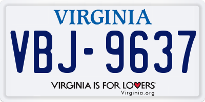 VA license plate VBJ9637
