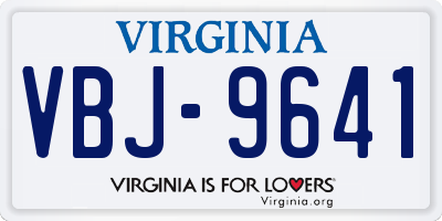 VA license plate VBJ9641