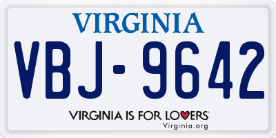 VA license plate VBJ9642