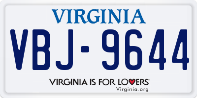 VA license plate VBJ9644