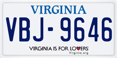 VA license plate VBJ9646