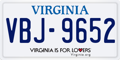VA license plate VBJ9652