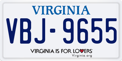 VA license plate VBJ9655
