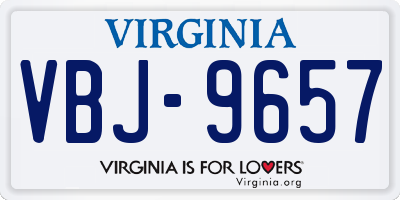 VA license plate VBJ9657