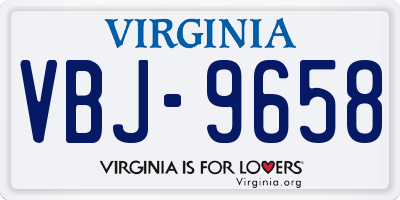 VA license plate VBJ9658