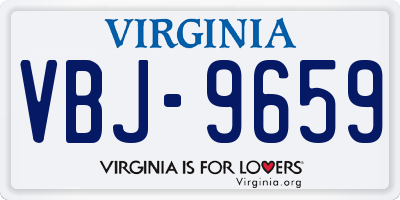 VA license plate VBJ9659