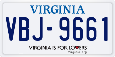 VA license plate VBJ9661