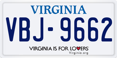 VA license plate VBJ9662
