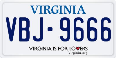 VA license plate VBJ9666