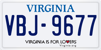 VA license plate VBJ9677