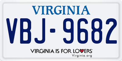 VA license plate VBJ9682