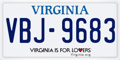 VA license plate VBJ9683