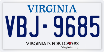 VA license plate VBJ9685