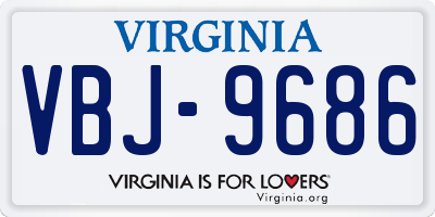 VA license plate VBJ9686