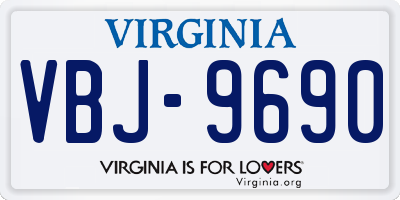 VA license plate VBJ9690