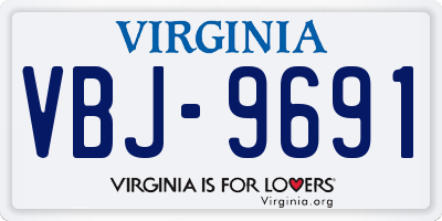 VA license plate VBJ9691