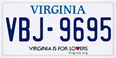 VA license plate VBJ9695
