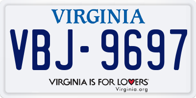 VA license plate VBJ9697