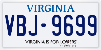 VA license plate VBJ9699