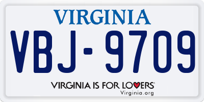 VA license plate VBJ9709