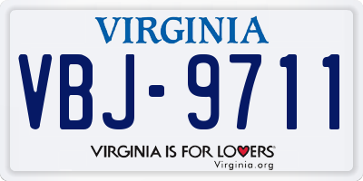 VA license plate VBJ9711