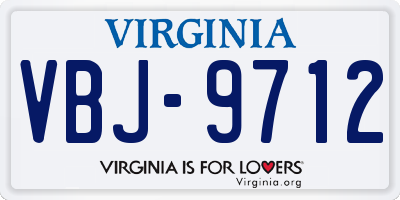 VA license plate VBJ9712