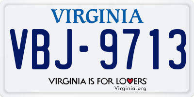 VA license plate VBJ9713