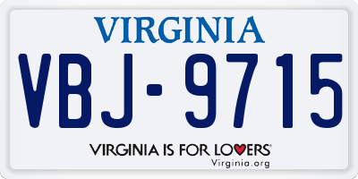 VA license plate VBJ9715
