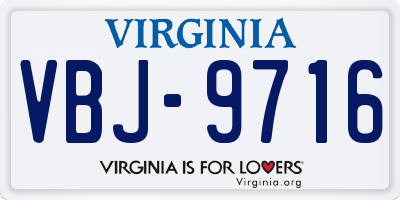 VA license plate VBJ9716