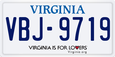 VA license plate VBJ9719