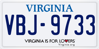 VA license plate VBJ9733