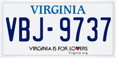 VA license plate VBJ9737