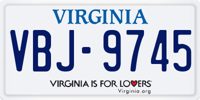 VA license plate VBJ9745