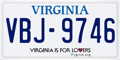 VA license plate VBJ9746