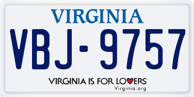VA license plate VBJ9757