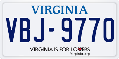 VA license plate VBJ9770
