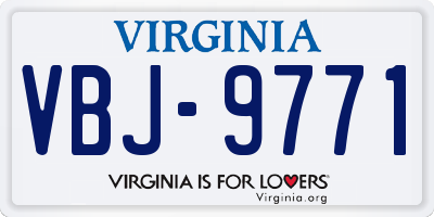VA license plate VBJ9771